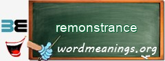 WordMeaning blackboard for remonstrance